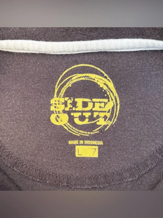 Y2K Sideout Boys Large Polo Shirt Brown Graphic Skate Surf Grunge Collared Tee - Picture 3 of 5